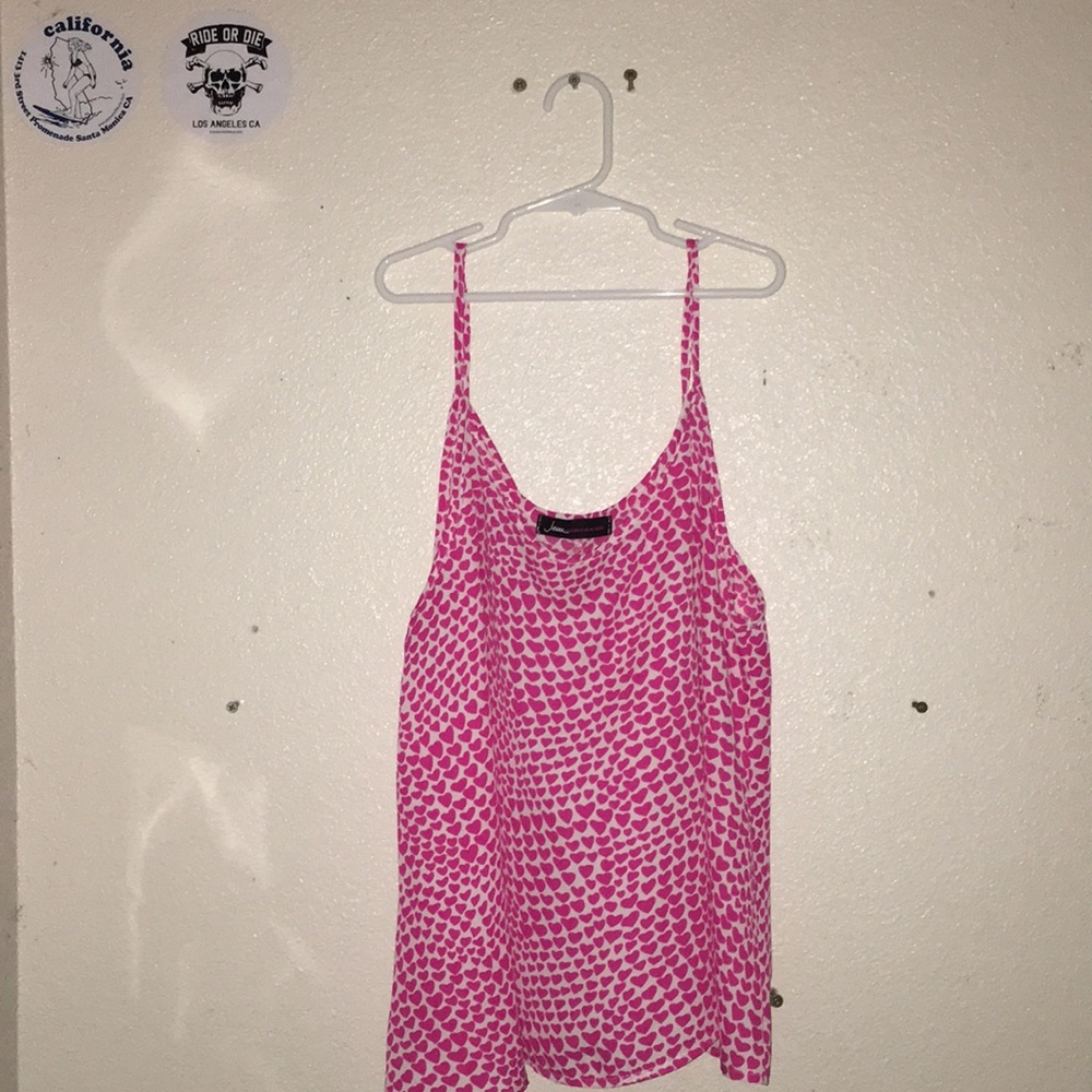 Pink spaghetti strap tank top